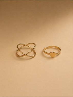 Kohl's 14K Gold Plated Celestial Love Ring Set